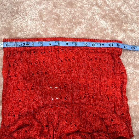 CIDER Solid Hollow Out Knitted High Waist Skirt (or strapless dress) NWT Size L - Picture 14 of 15